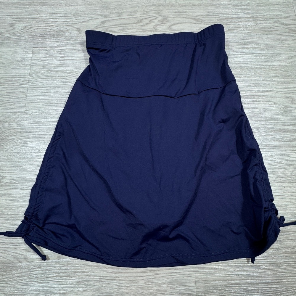 Anne Cole Signature Women Swim Skirt Navy S NWT Side Tie Skort‎